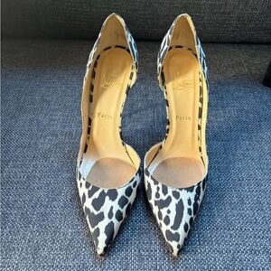 Christian Louboutin Iriza Leopard Print Satin Pumps